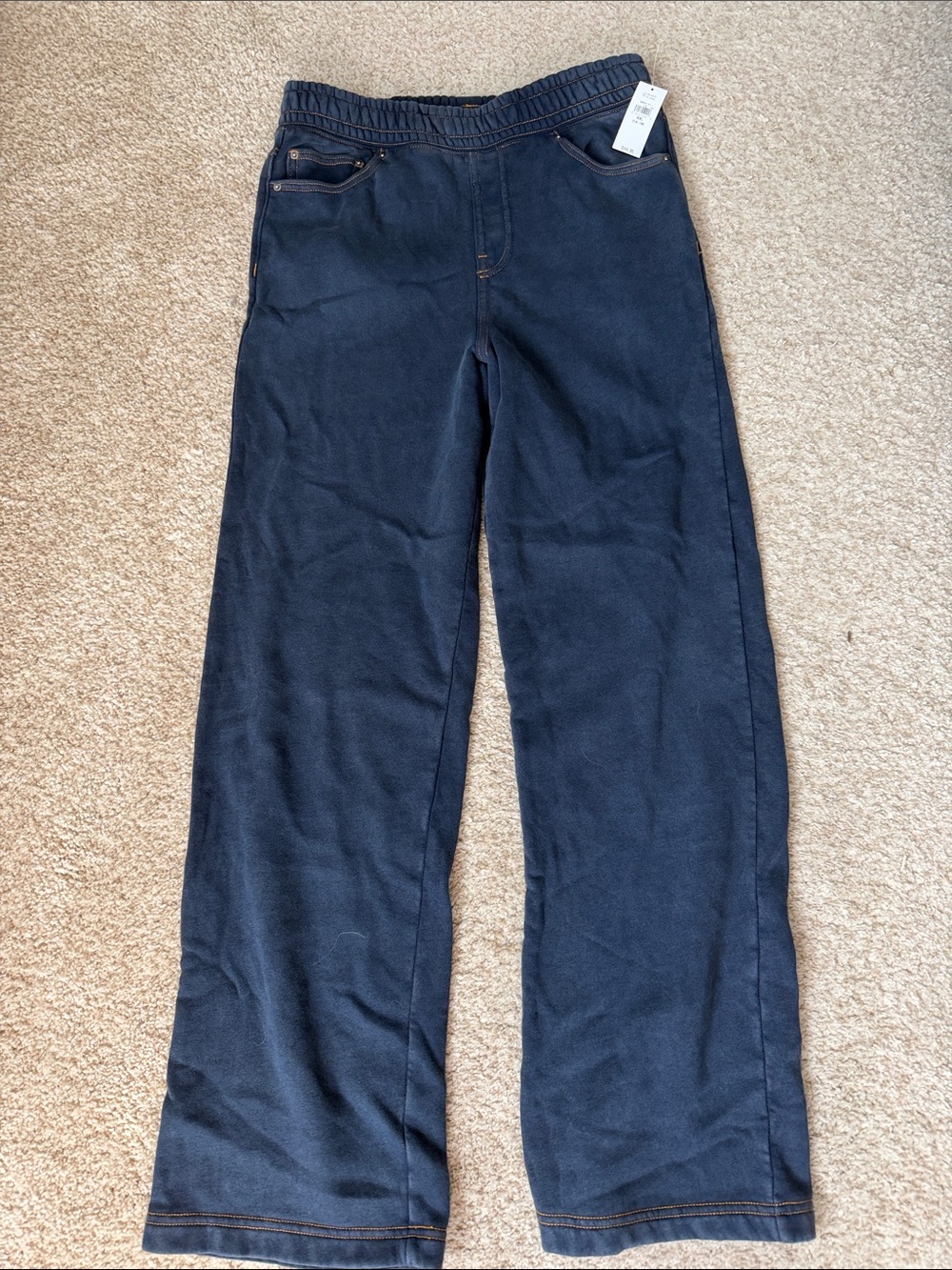 GAP Navy Wide-Leg Pull-On Jeans